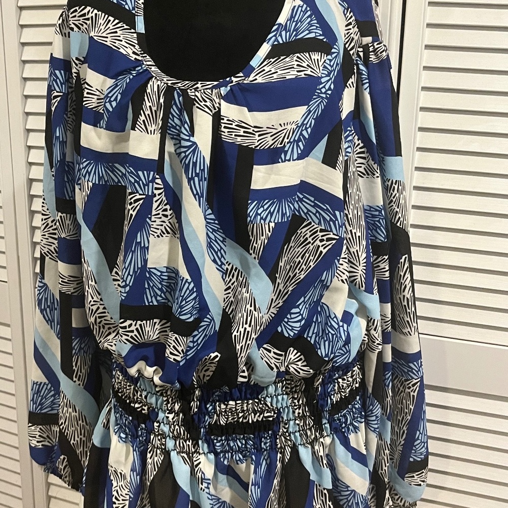 Blue peplum blouse
